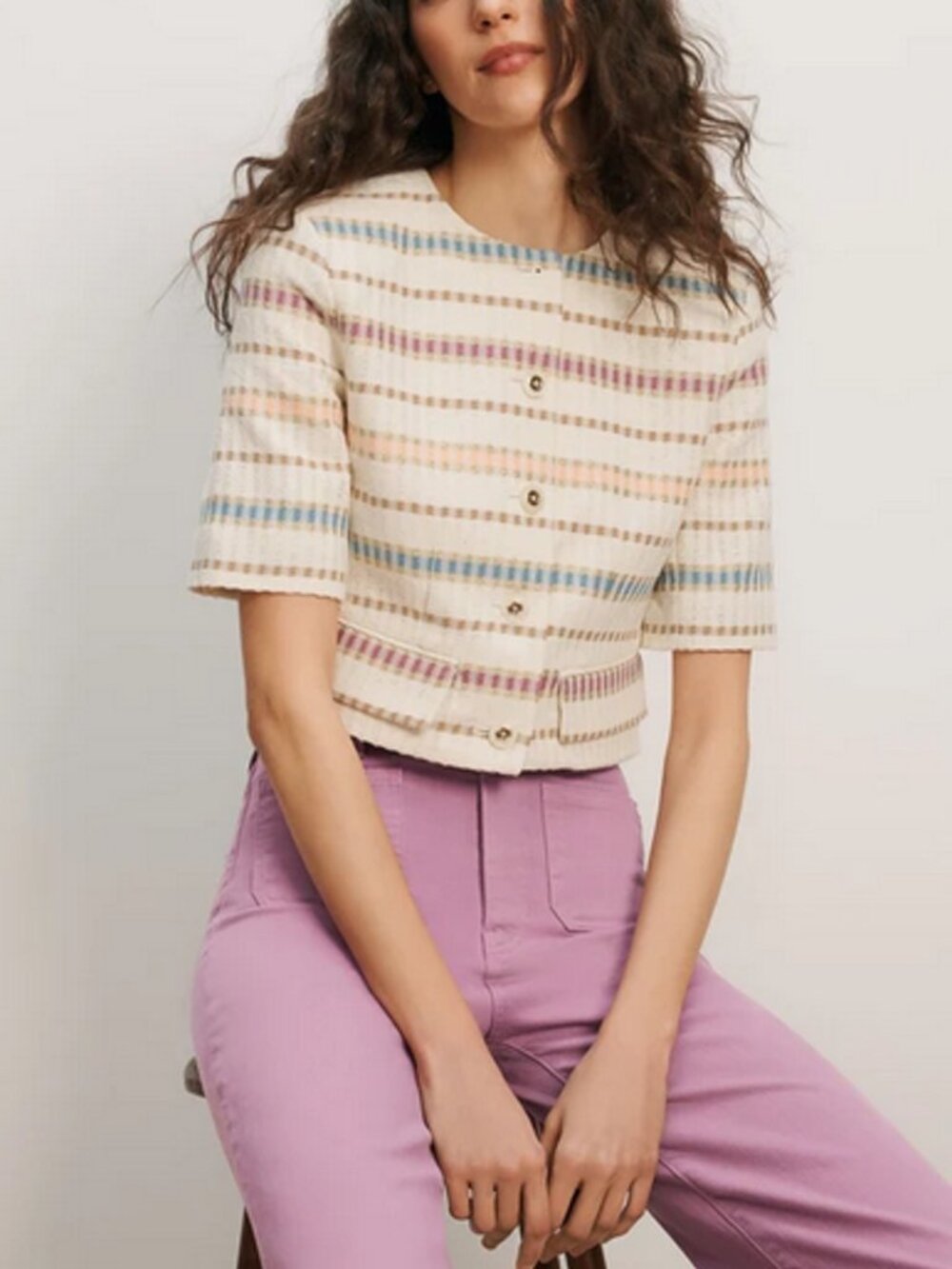 Veronica Beard Orville Striped Jacket Sample - Size 4 - NWT